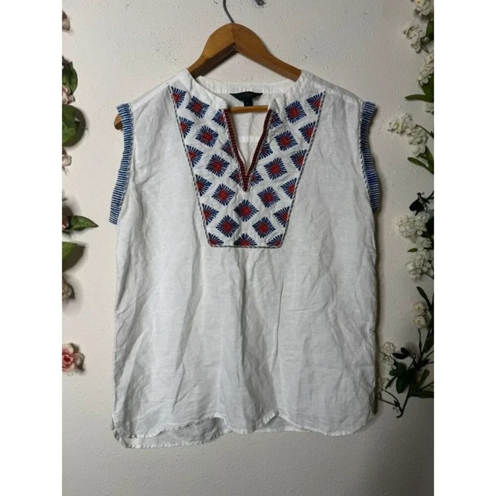 J.Crew embroidered tunic slight flaw under arm